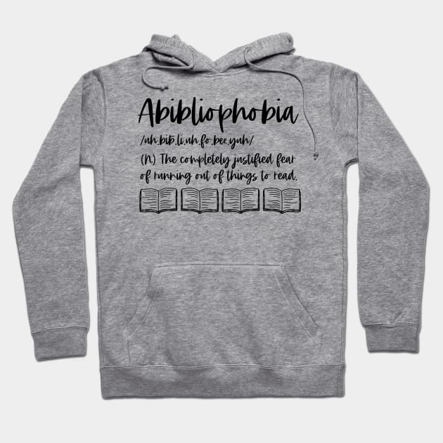 Abibliophobia Definition - Bookish Reader Funny Dictionary Hoodie by Millusti